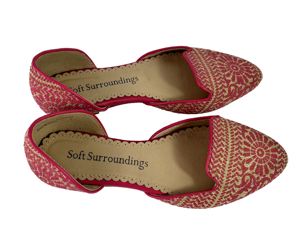 SOFT SURROUNDINGS Shoes Women 6.5 Boho Amelia Medallion Flats Slip On D'Orsay